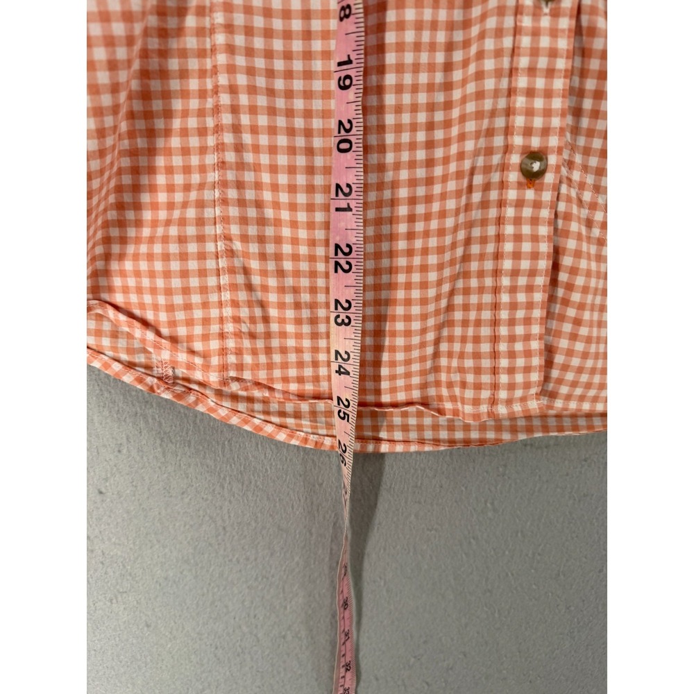 Orvis River Guide Top Womens M Orange White Vented Gingham Shirt Hiking Outdoor - Picture 8 of 14